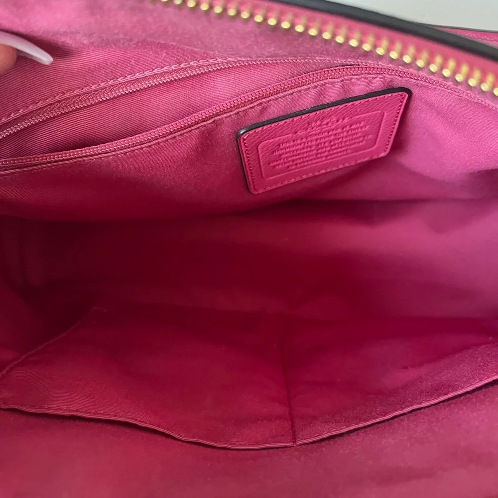 Coach Sierra Satchel Hot Pink Leather Crossbody Shoulder Bag Medium
